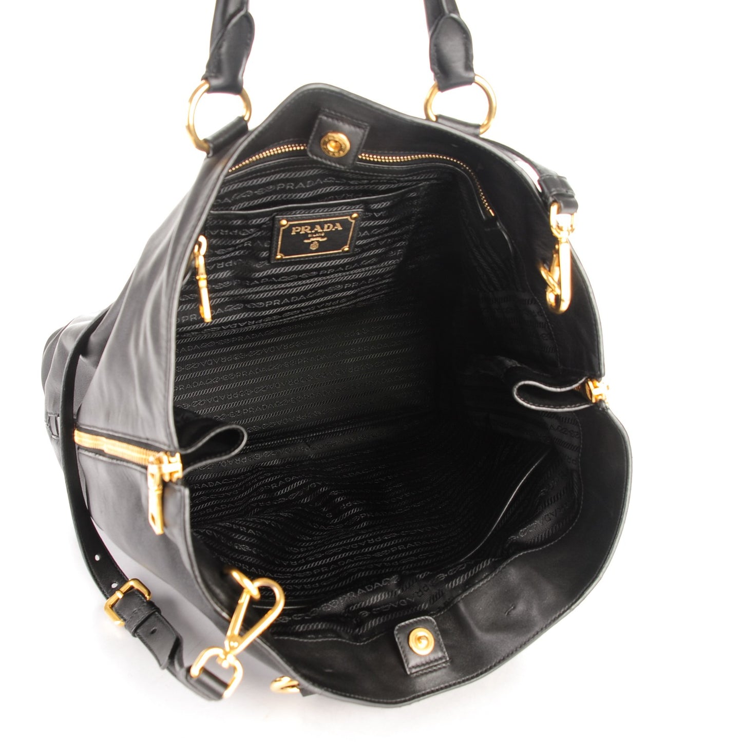 Soft Calf Shopping Tote Nero Black
