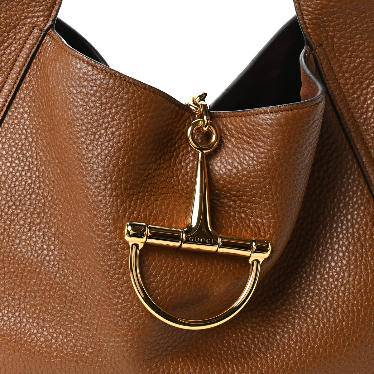 Gucci Grained Calfskin Softbit Maxi Shoulder Bag Brown 9 of 11