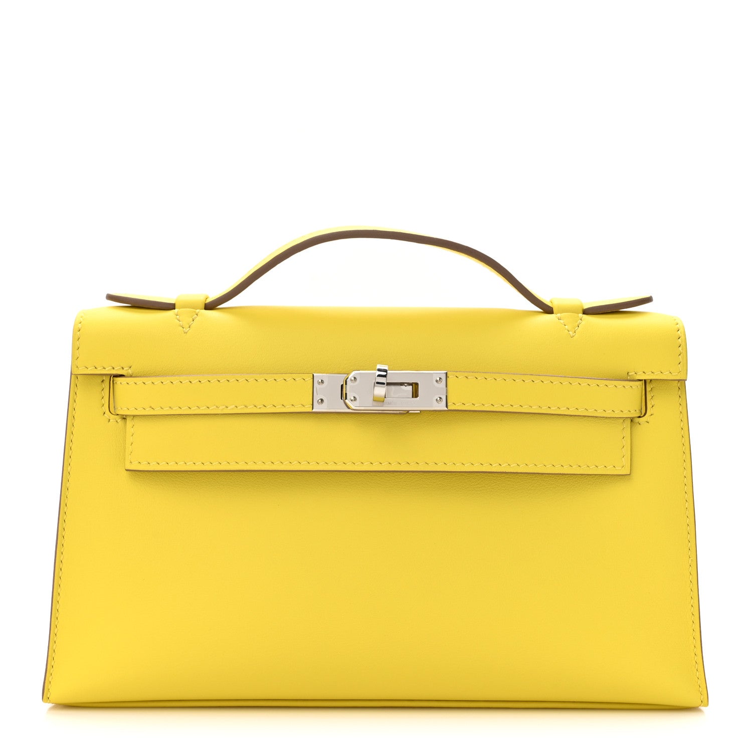 Hermes Swift Kelly Pochette Clutch Lime 1 of 11