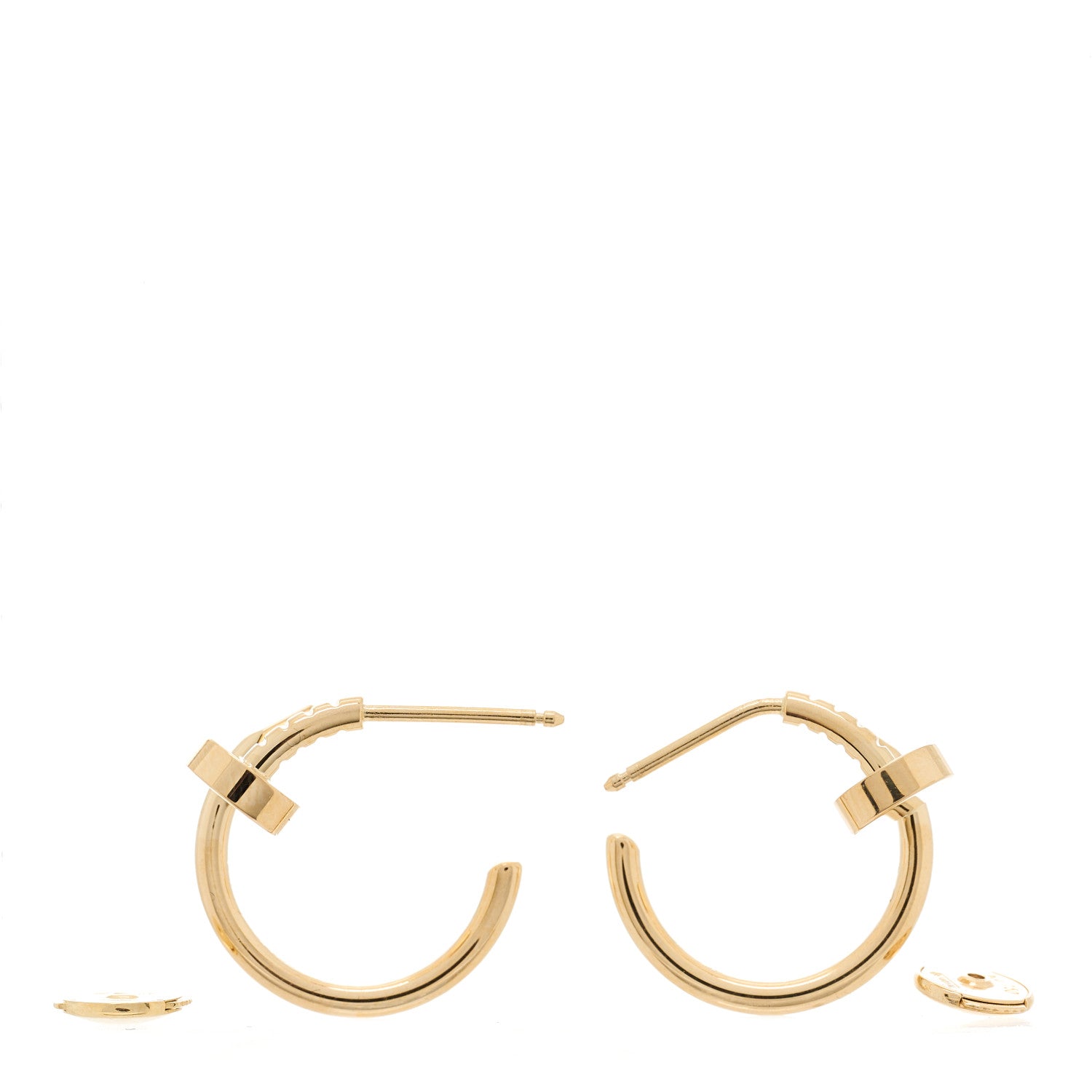 Cartier 18K Yellow Gold Juste Un Clou Hoop Earrings 3 of 7