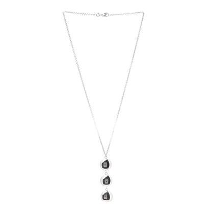 Tiffany Sterling Silver Triple Disc Drop Pendant Necklace 3 of 5