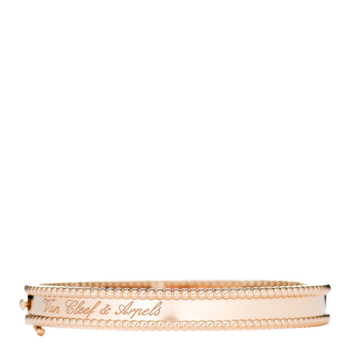 Van Cleef & Arpels 18K Rose Gold Perlee Signature Bangle Bracelet S 1 of 5