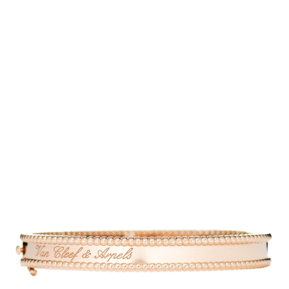 Van Cleef & Arpels 18K Rose Gold Perlee Signature Bangle Bracelet S 1 of 5