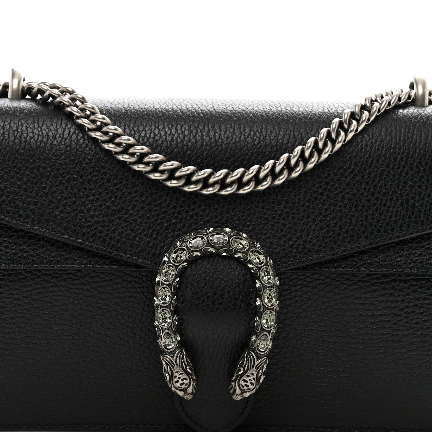 Pebbled Calfskin Small Dionysus Shoulder Bag Black