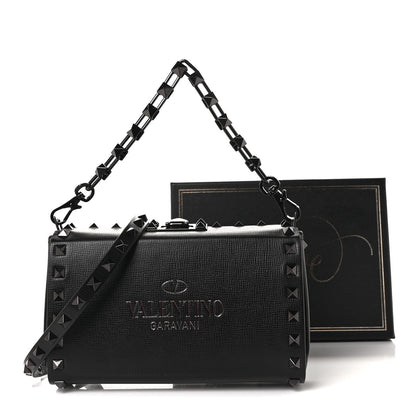 Valentino Garavani Grainy Calfskin Rockstud Clutch Black 8 of 8