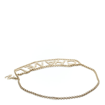 Chanel Metal Crystal 90's Icon Logo Chain Belt Gold 2 of 5