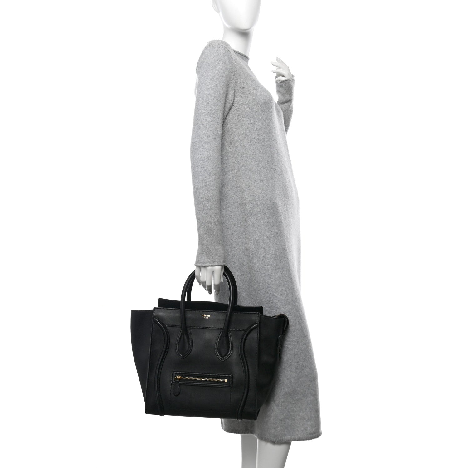 Celine Smooth Calfskin Mini Luggage Black 2 of 14