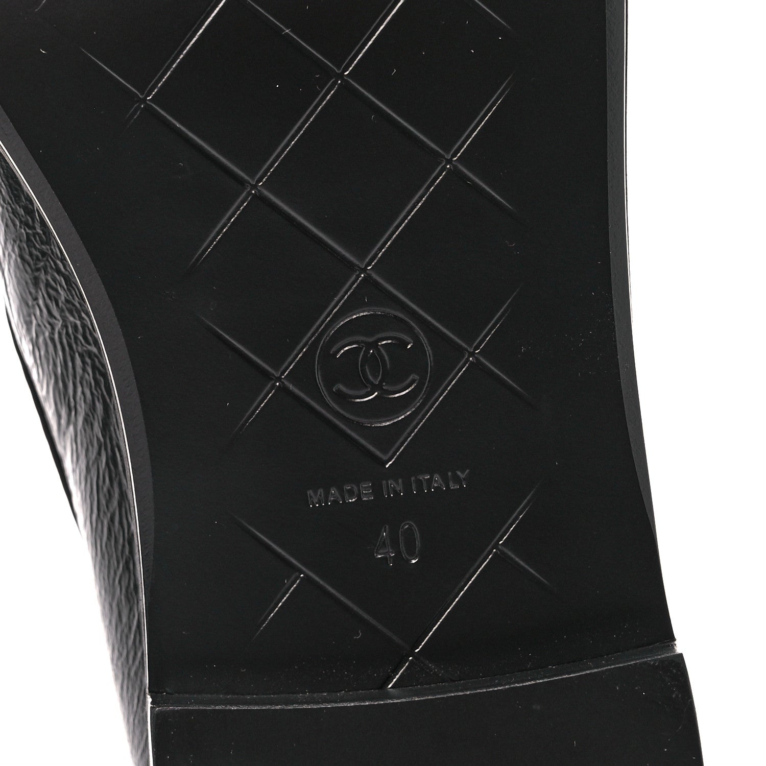 Chanel Crumpled Shiny Lambskin Quilted CC Turnlock Loafers 40 So Black 6 of 9