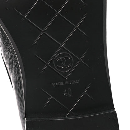 Chanel Crumpled Shiny Lambskin Quilted CC Turnlock Loafers 40 So Black 6 of 9