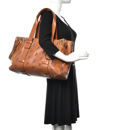 Chloe Smooth Calfskin Little Horses Embroidered Tao Zipped Tote Caramel 2 of 10