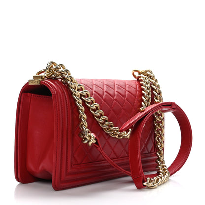 Chanel Lambskin Quilted Medium Boy Flap Red 3 of 9