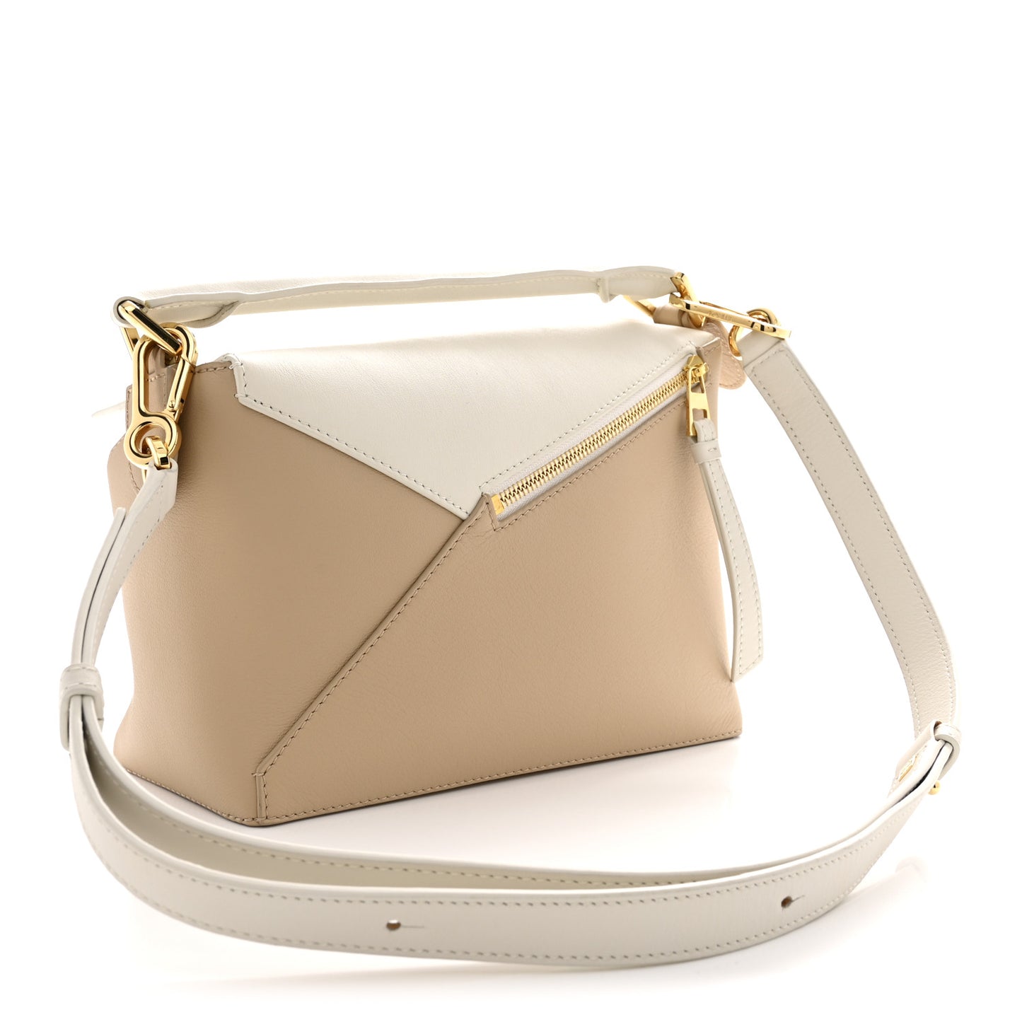 Classic Calfskin Small Puzzle Edge Bag Soft White Paper Craft