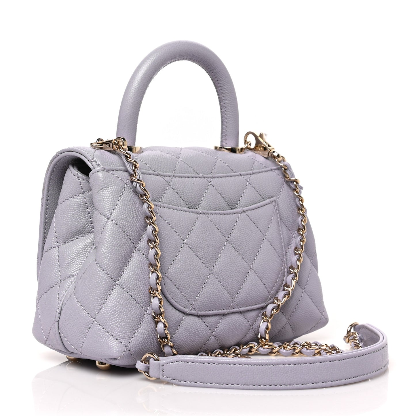 Caviar Quilted Extra Mini Coco Handle Flap Light Purple