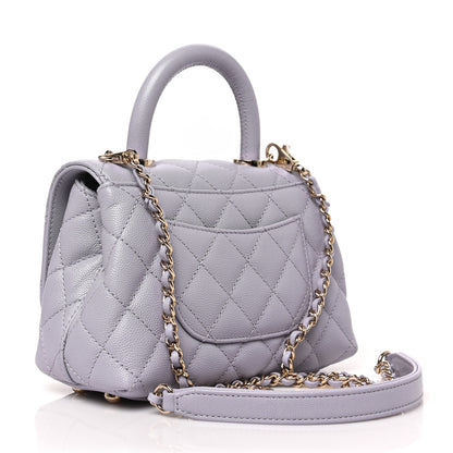 Chanel Caviar Quilted Extra Mini Coco Handle Flap Light Purple 5 of 17