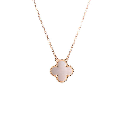 Van Cleef & Arpels 18K Yellow Gold Mother of Pearl Vintage Alhambra Pendant Necklace 3 of 6
