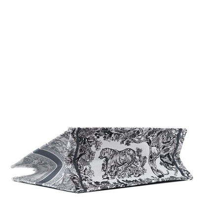 Christian Dior Canvas Embroidered Large Dioriviera Toile De Jouy Book Tote Gray 4 of 10