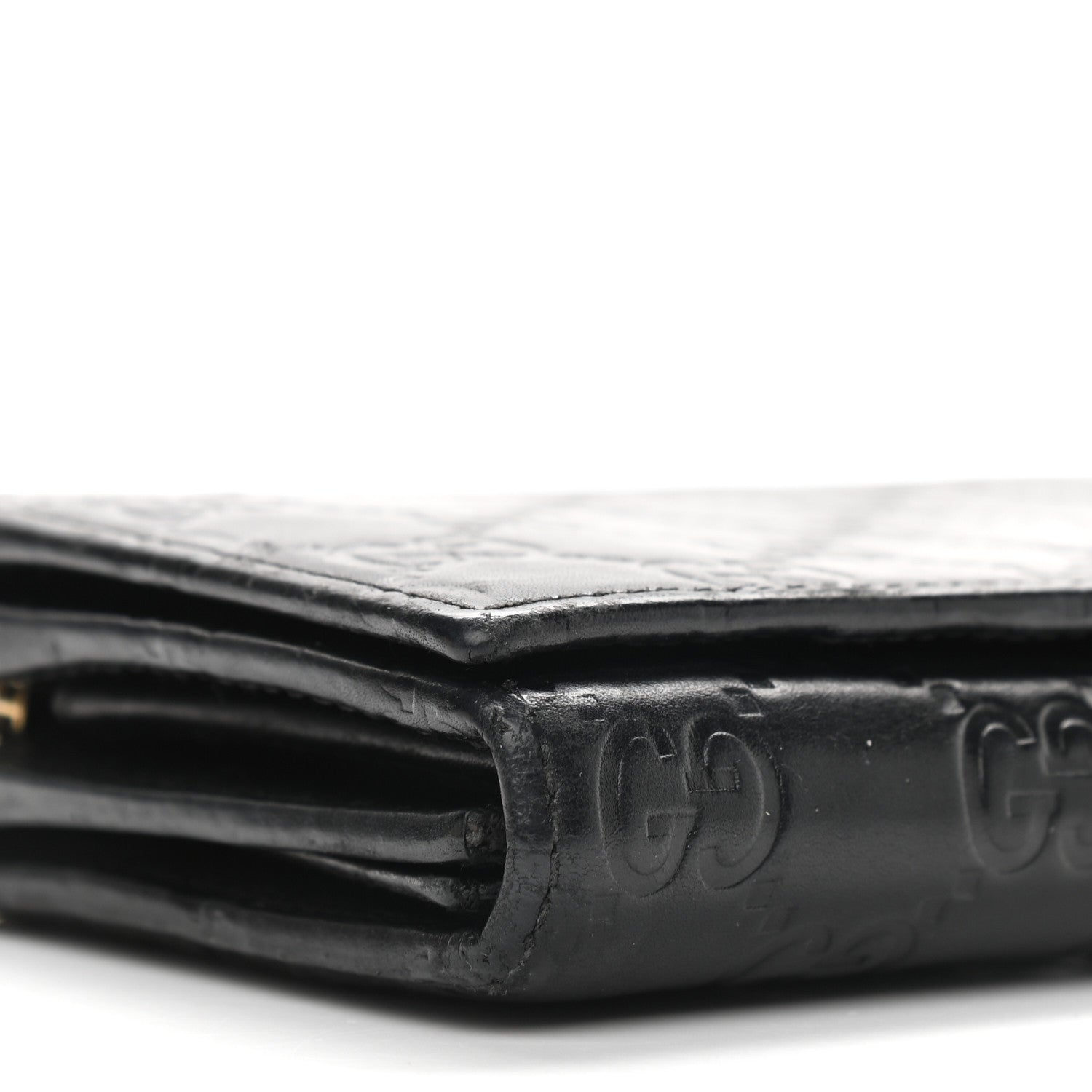 Gucci Guccissima Margaux Calfskin Metal Bar Chain Wallet Black 13 of 13