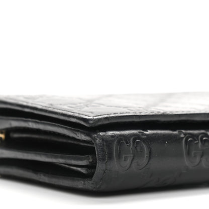 Gucci Guccissima Margaux Calfskin Metal Bar Chain Wallet Black 13 of 13