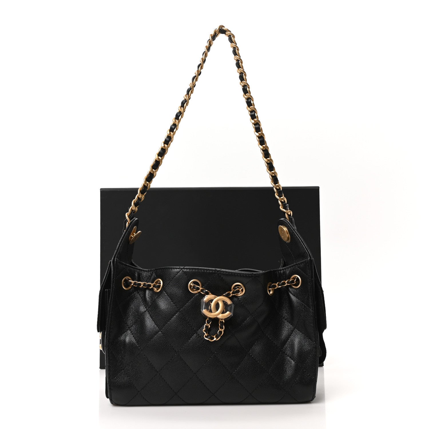 Chanel Caviar Quilted Mini Chanel 25 Handbag Black 11 of 11