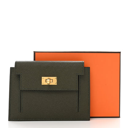 Hermes Epsom Kelly Pocket Compact Wallet Vert De Gris 8 of 8