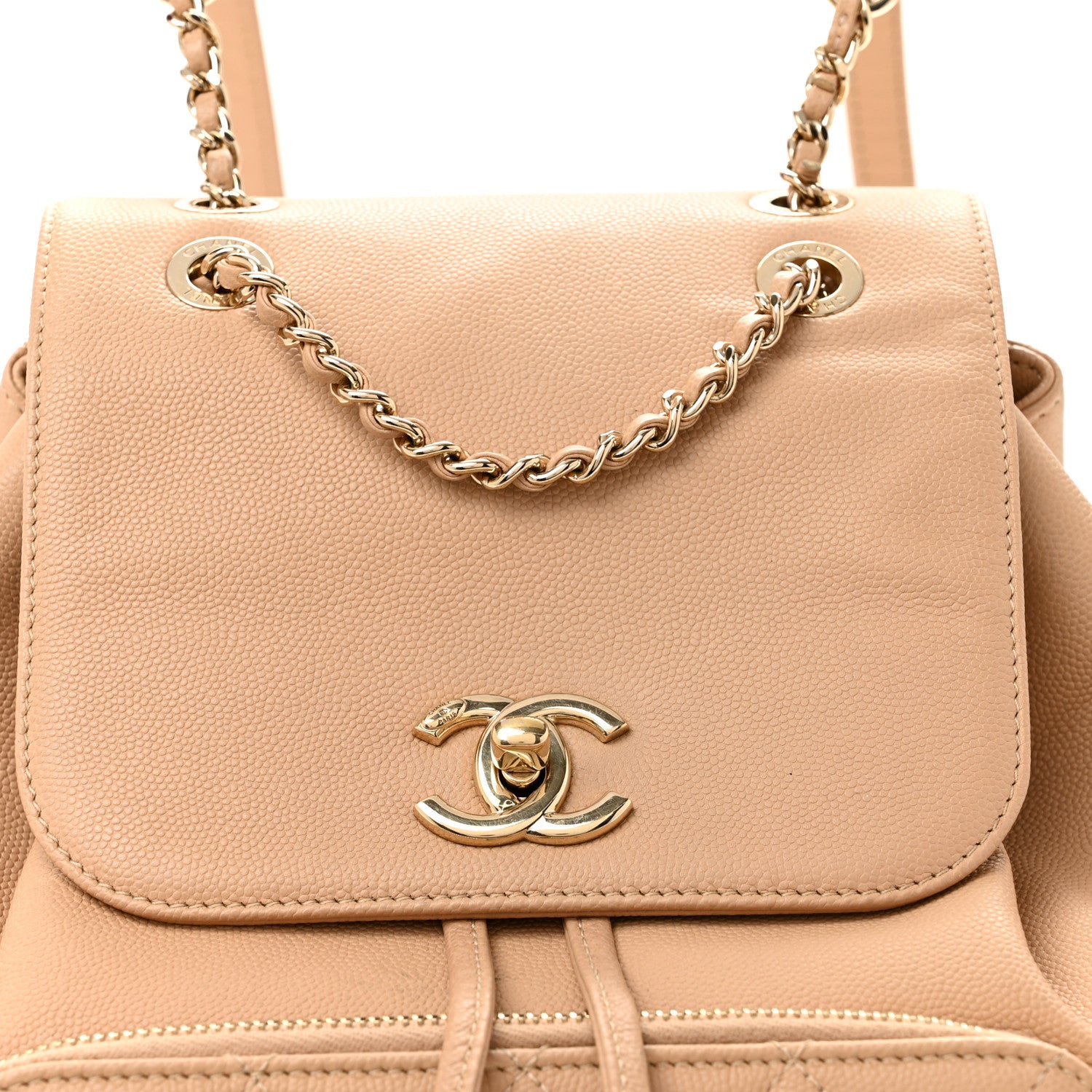 Chanel Caviar Quilted Business Affinity Backpack Beige 8 of 10