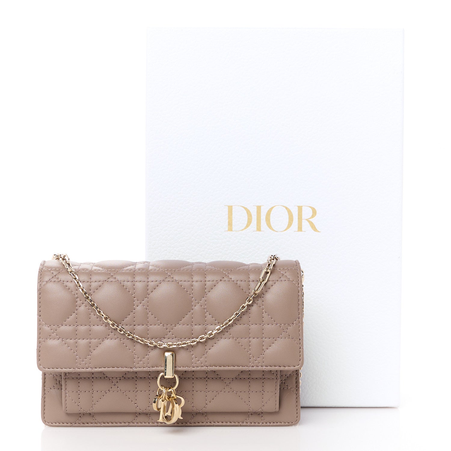 Christian Dior Lambskin Cannage Chain My Dior Daily Chain Pouch Warm Taupe 12 of 12