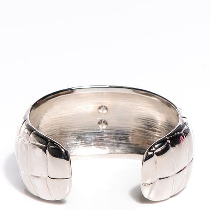 Chanel Crocodile Laser Cut CC Cuff Silver 3 of 4