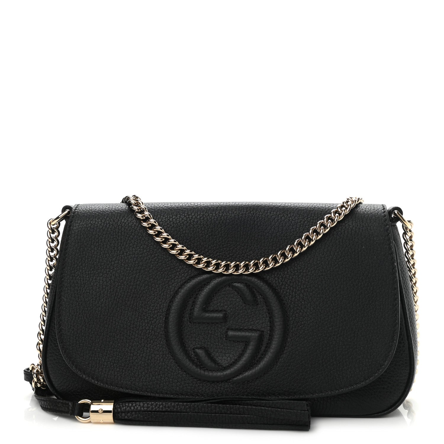 Gucci Pebbled Calfskin Medium Soho Flap Crossbody Black 1 of 10