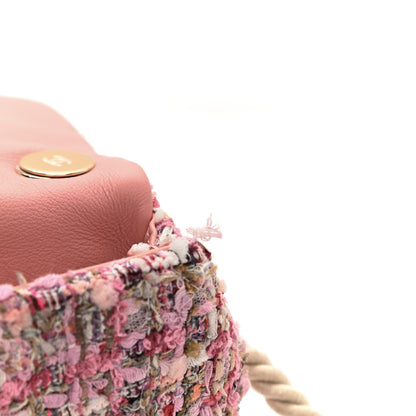 Chanel Tweed Mini Pearl Handle Flap Pink Beige Orange Ecru 11 of 11