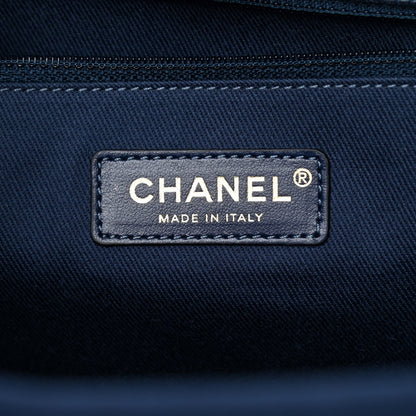Chanel Mixed Fibers Striped Small Deauville Tote Navy Blue 6 of 13