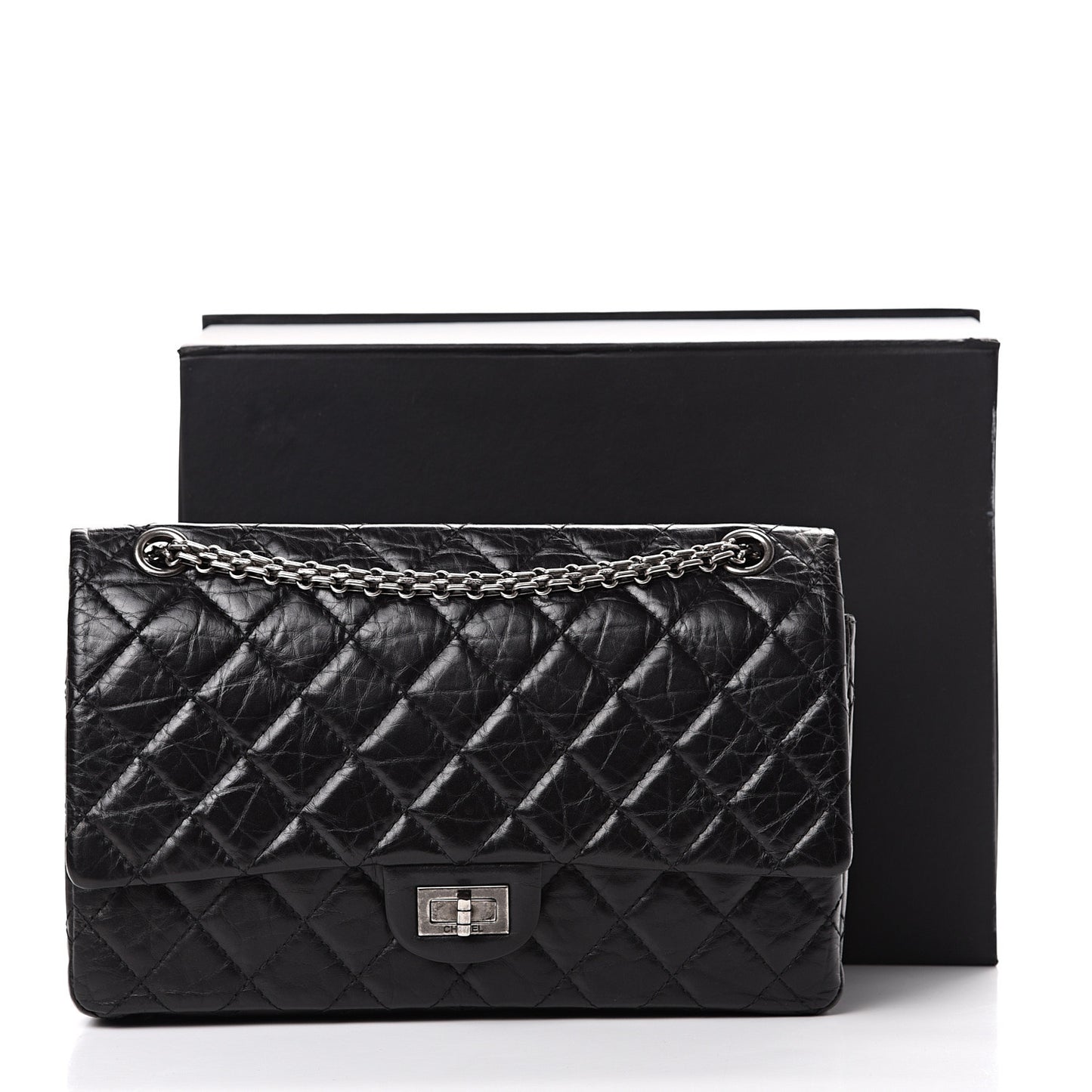 Aged Calfskin Quilted 2.55 Reissue 226 Flap Black