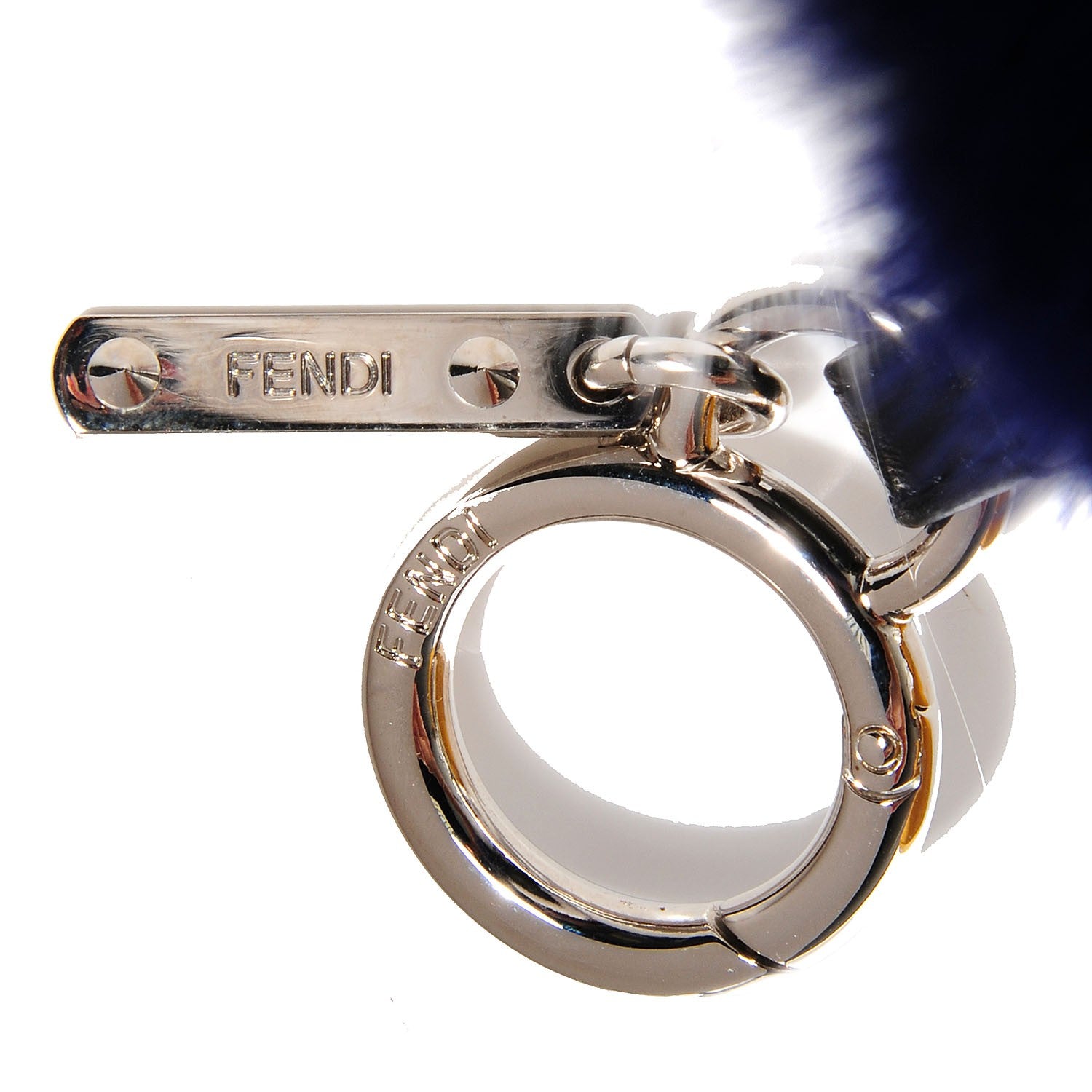 Fendi Mink Fox Fur QuTweet Birgami Bag Bug Charm Blue 6 of 6