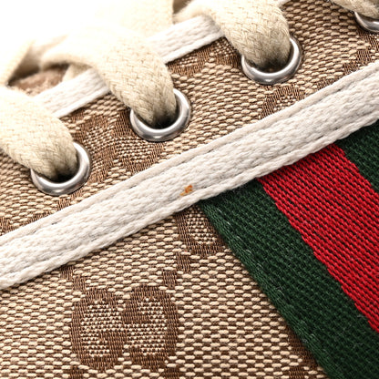Gucci GG Monogram Web Mens 1977 Tennis High Top Sneakers 9.5 Beige Ebony Mystic White 12 of 14