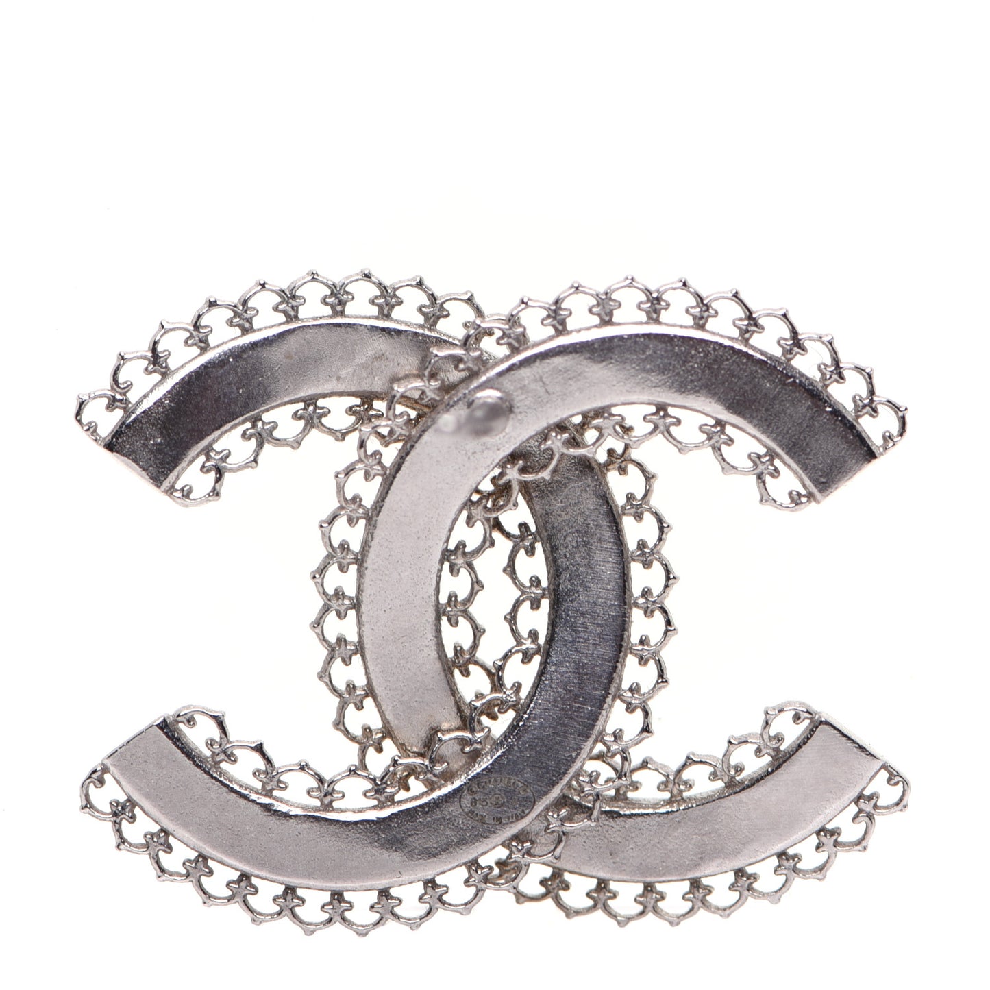 Scalloped CC Earrings Silver