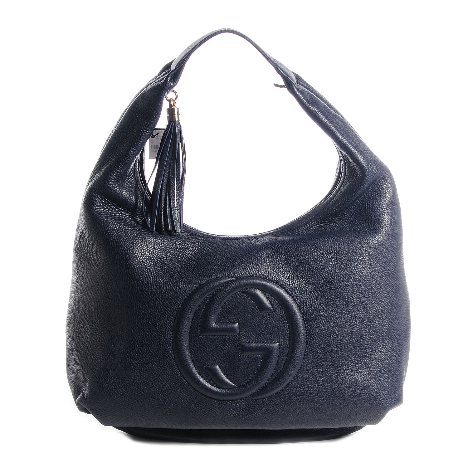 Gucci Pebbled Calfskin Large Soho Hobo Dark Blue 1 of 7