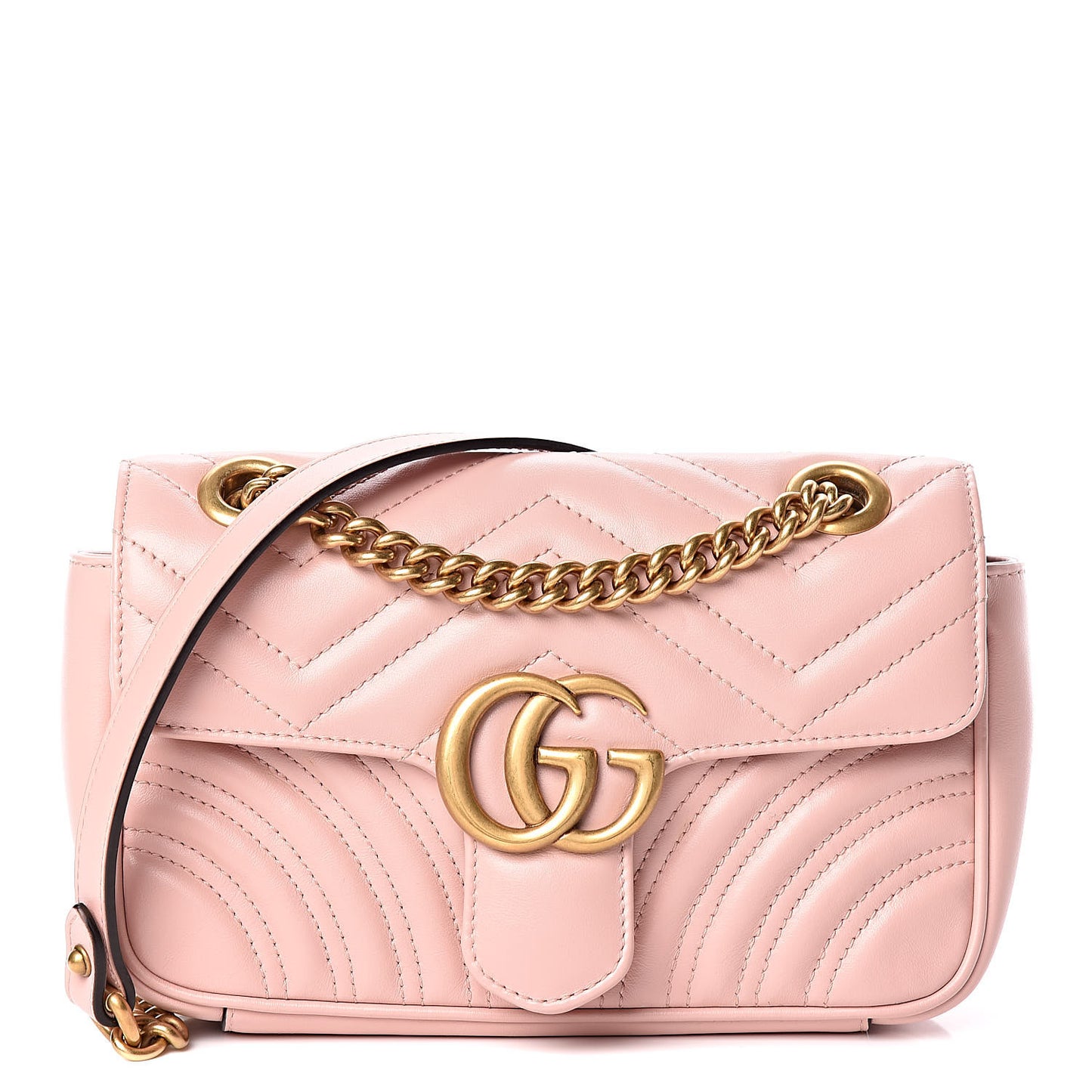 Calfskin Matelasse Mini GG Marmont Shoulder Bag Perfect Pink