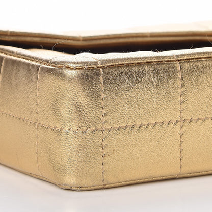 Chanel Metallic Lambskin Quilted East West Chocolate Bar Flap Gold 12 of 13