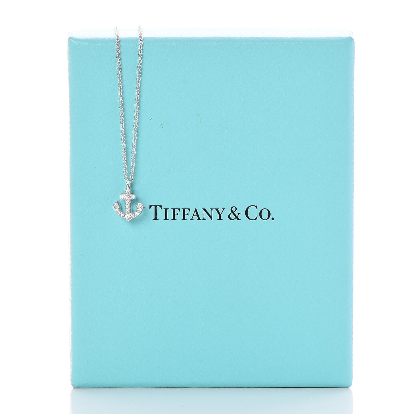 18K White Gold Mini Metro Anchor Pendant Necklace