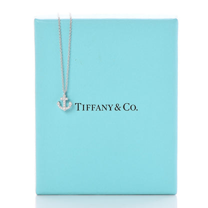 Tiffany 18K White Gold Mini Metro Anchor Pendant Necklace 6 of 6