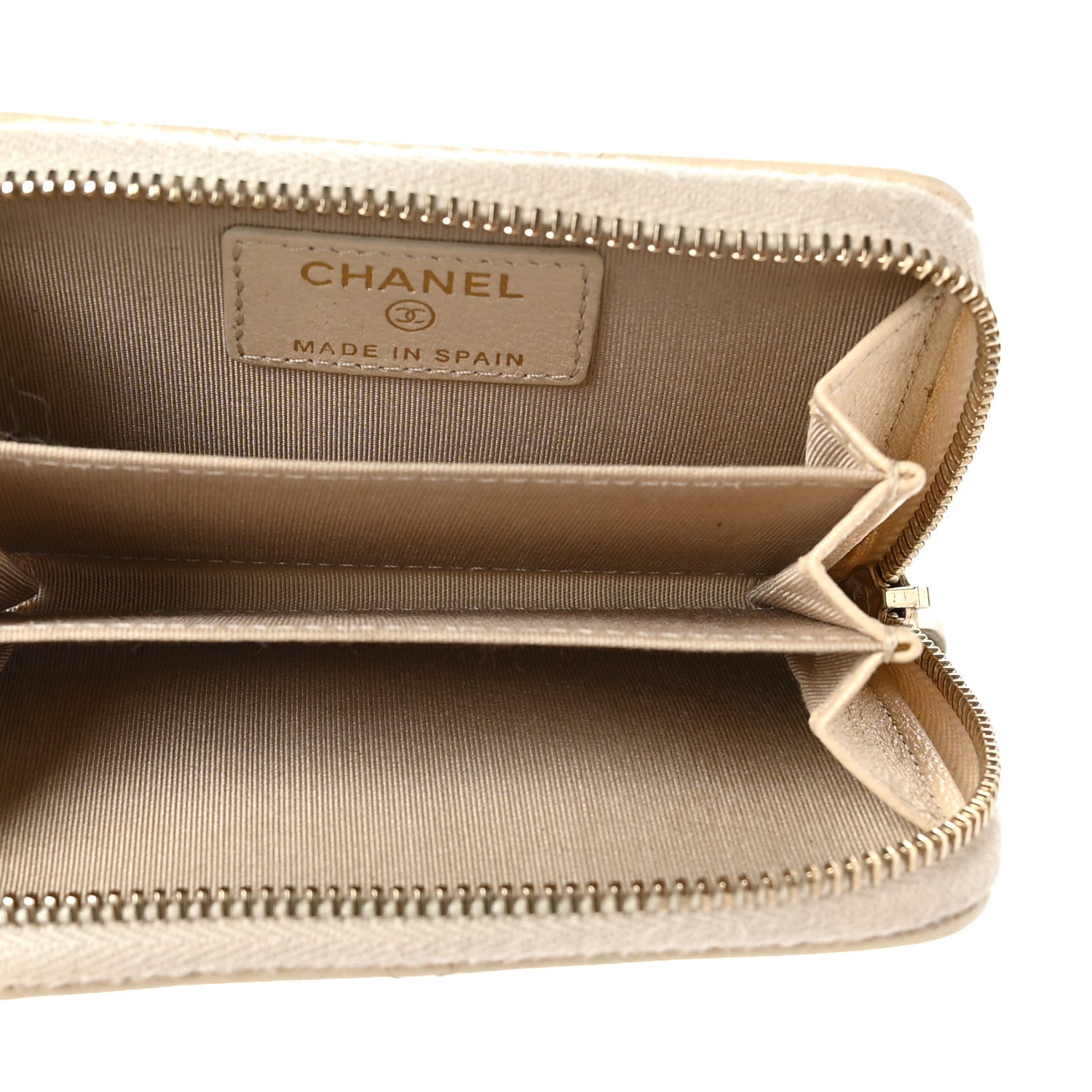 Chanel Lambskin Quilted 19 Zip Around Coin Purse Wallet Beige 5 of 7