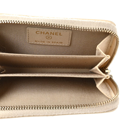 Chanel Lambskin Quilted 19 Zip Around Coin Purse Wallet Beige 5 of 7