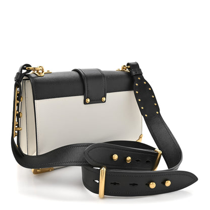 Prada City Calf Saffiano Cahier Bag Talco Black 3 of 11