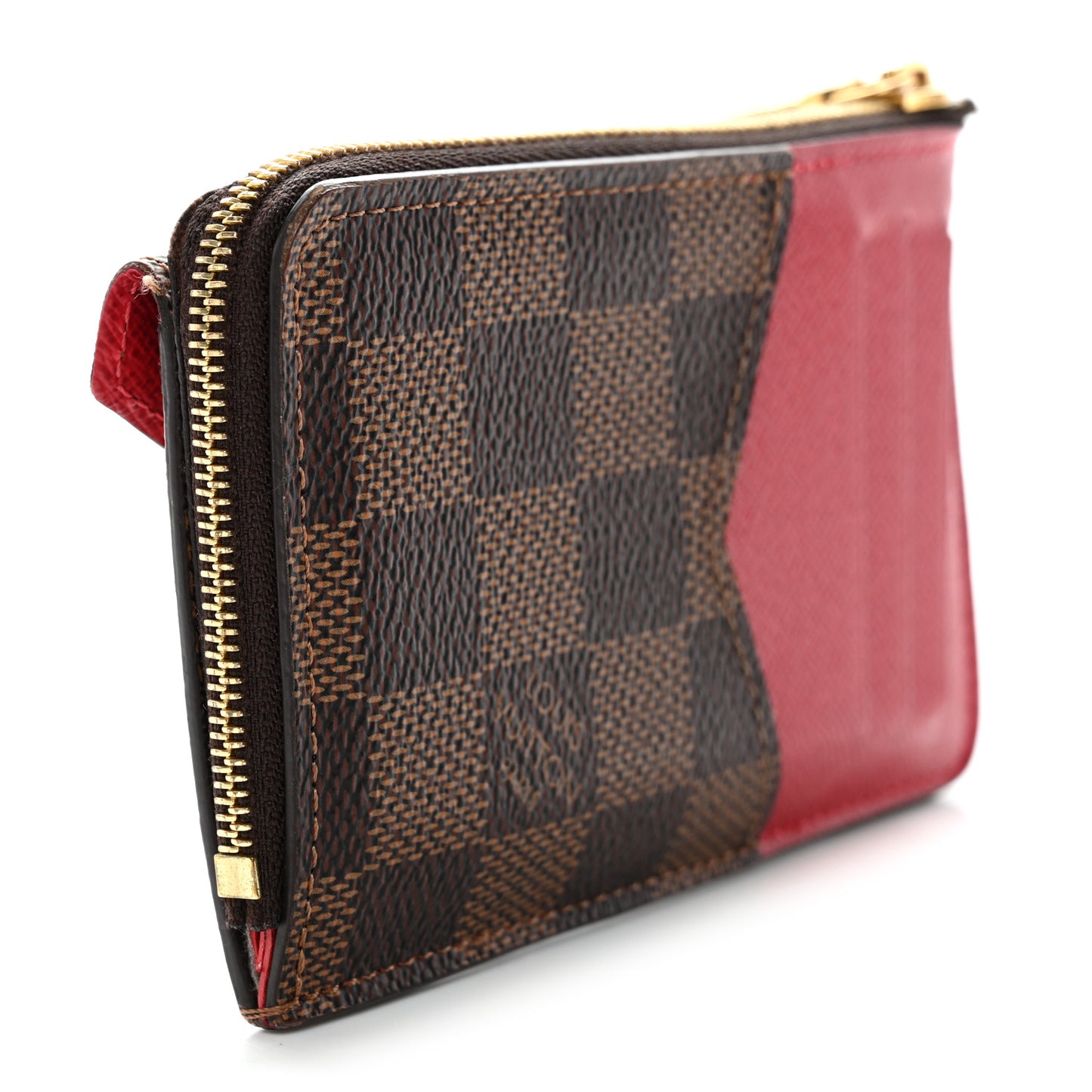 Damier Ebene Recto Verso Card Holder Red