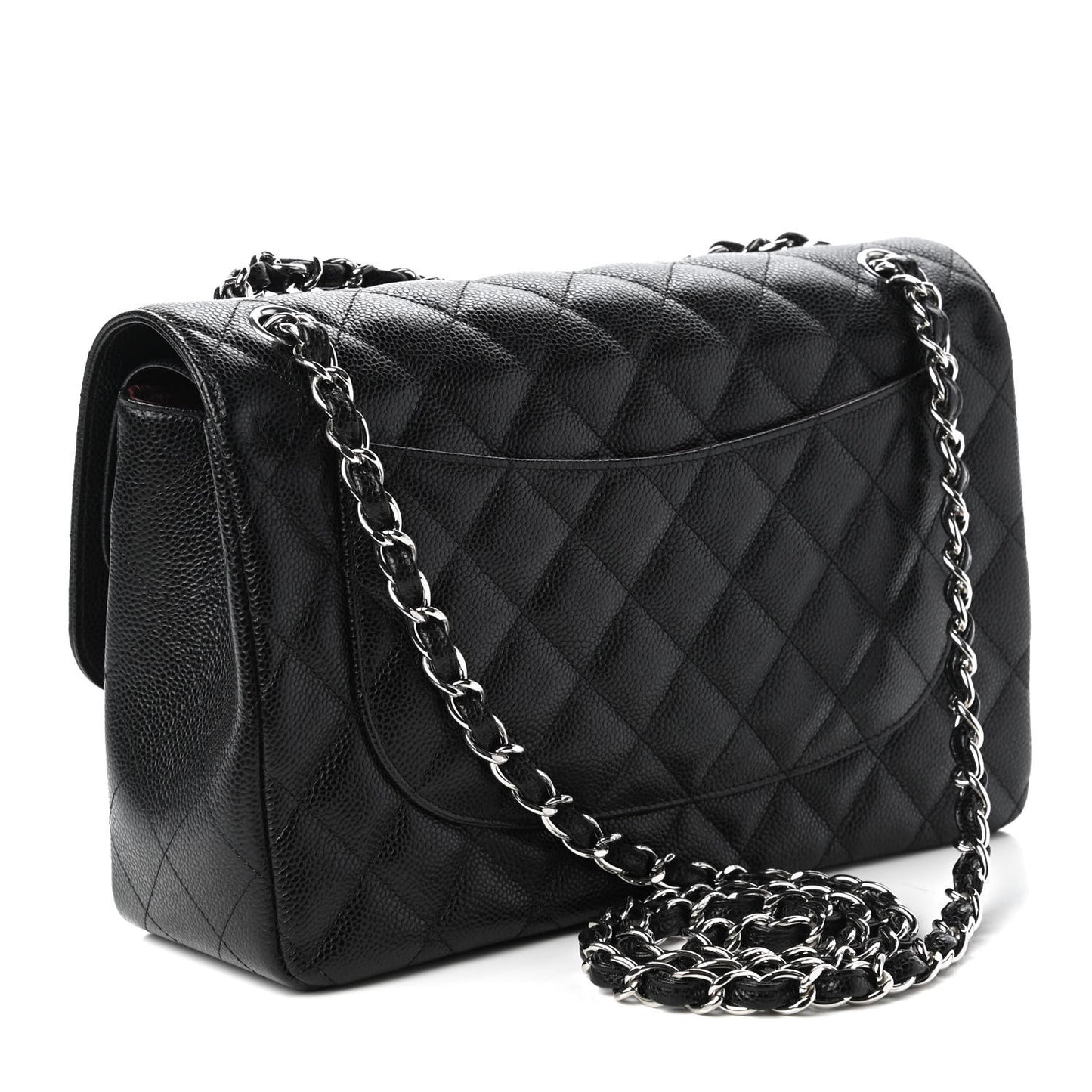 Caviar Quilted Jumbo Double Flap Black