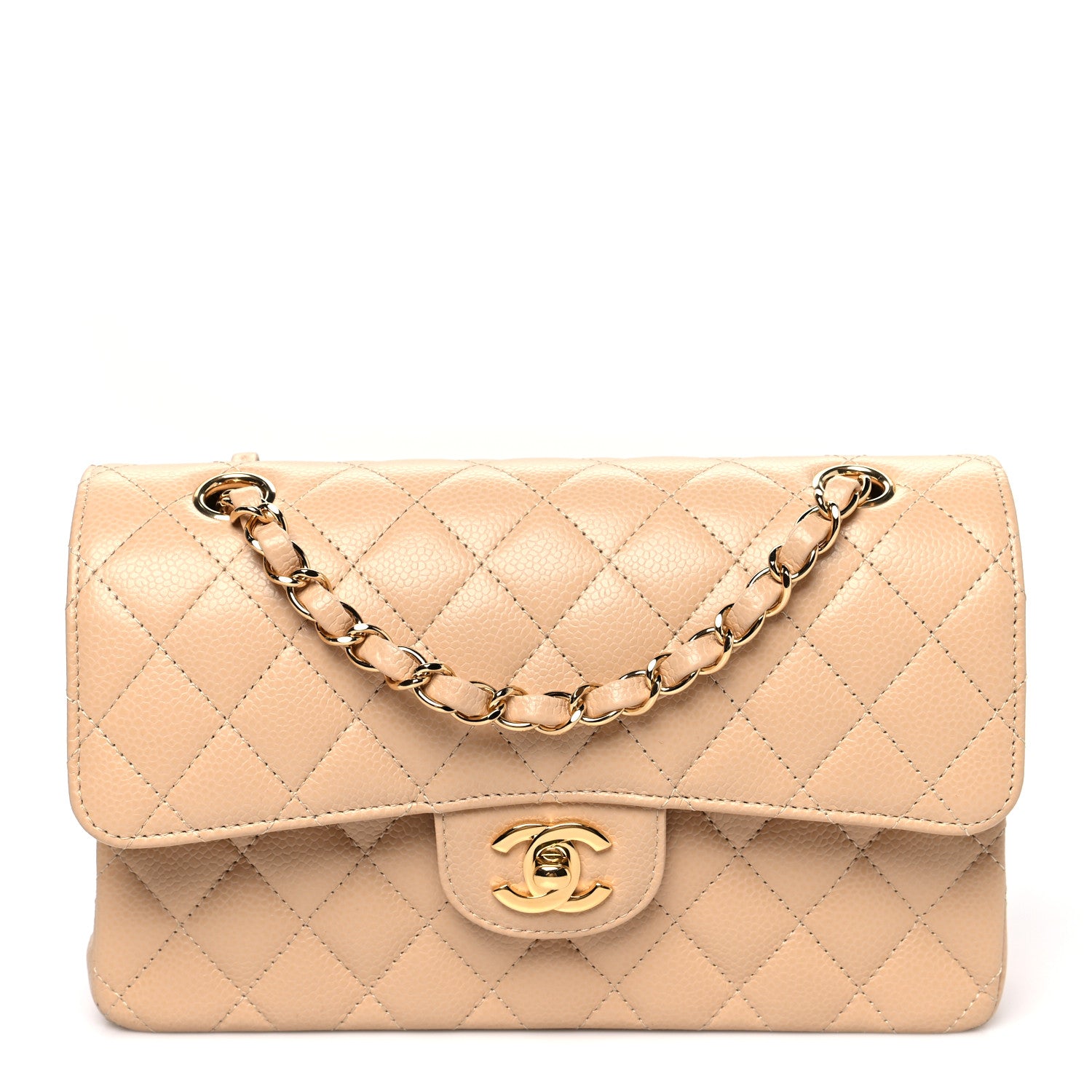 Chanel Caviar Quilted Small Double Flap Beige 1 of 8