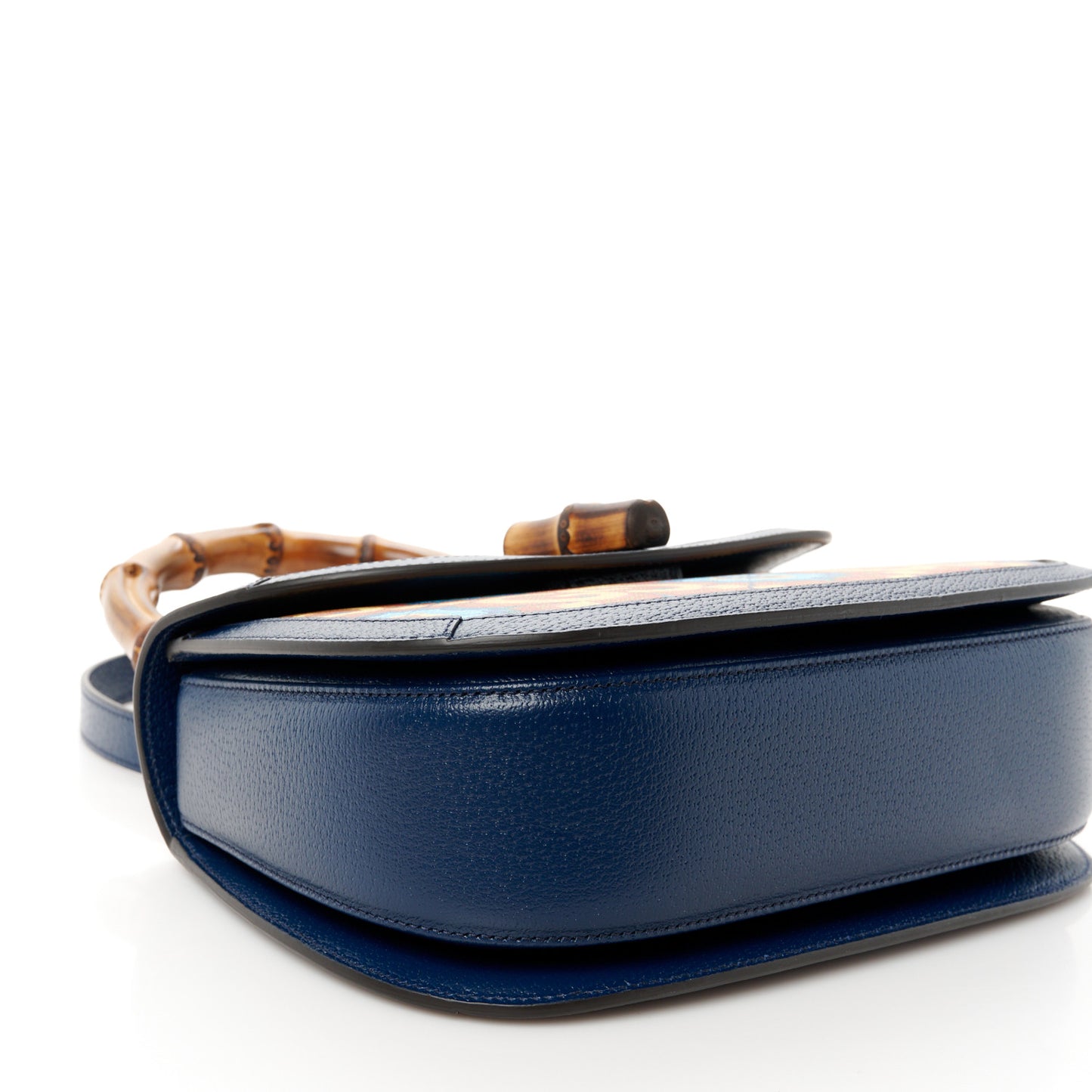 Calfskin Kaleidoscope Medium Bamboo 1947 Top Handle Bag Blue Orange Multicolor Blue Agata