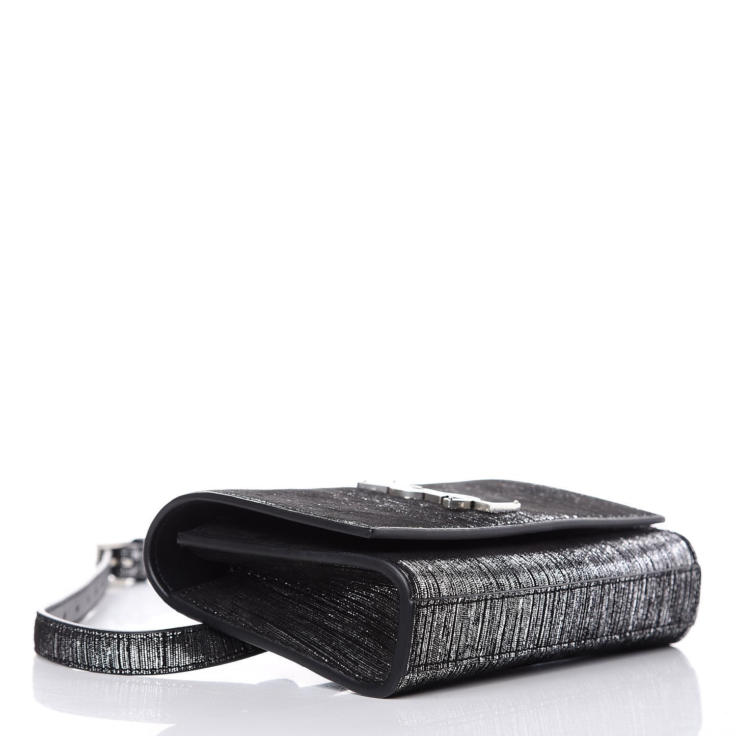 Metallic Lambskin Lame Kate Belt Bag Black Platine