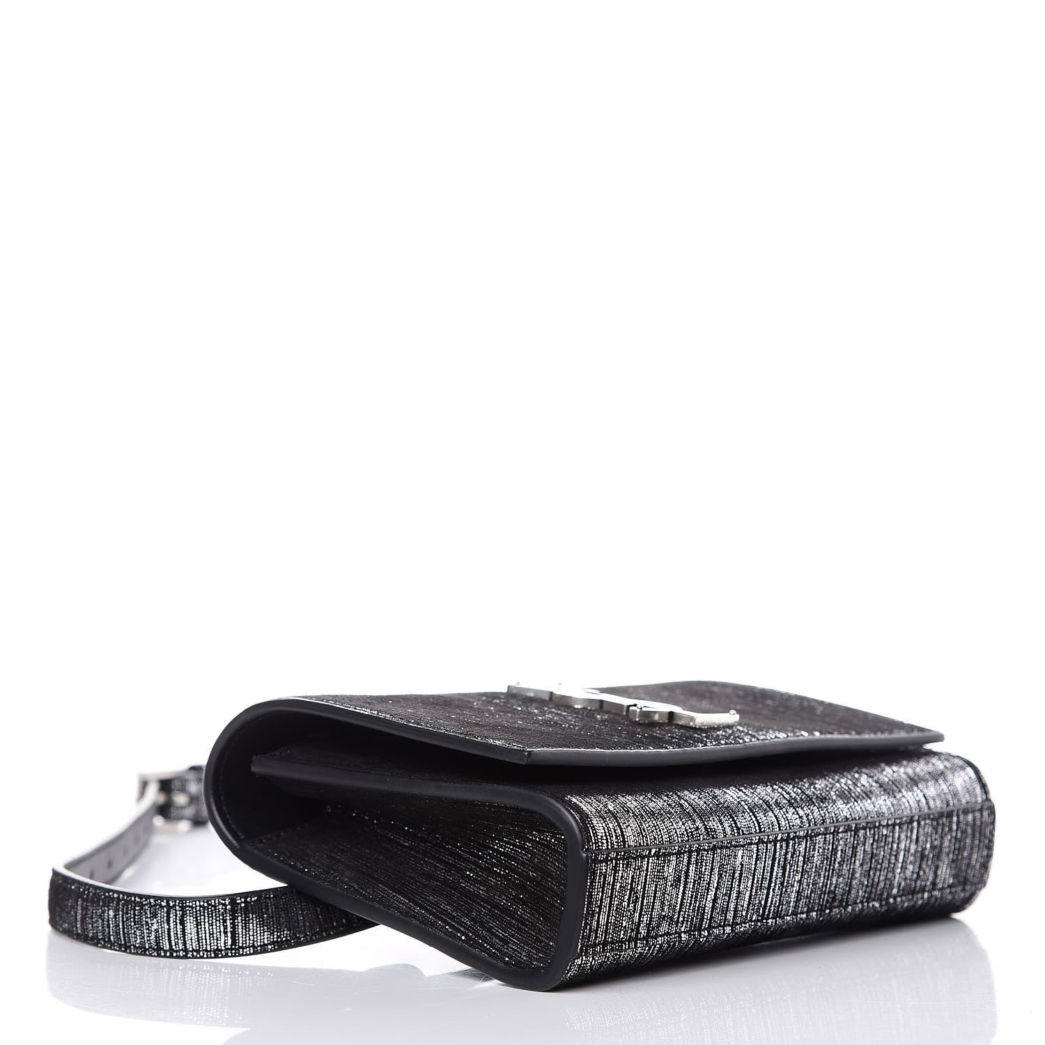 Saint Laurent Metallic Lambskin Lame Kate Belt Bag Black Platine 4 of 8