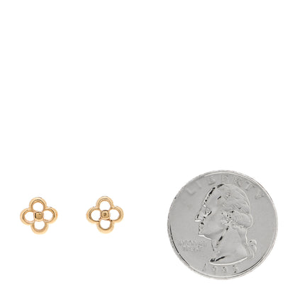 Louis Vuitton Brass Flower Full Stud Earrings Gold 2 of 6