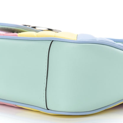 Gucci Calfskin Matelasse Diagonal Small GG Marmont Shoulder Bag Multicolor Pastel 10 of 11